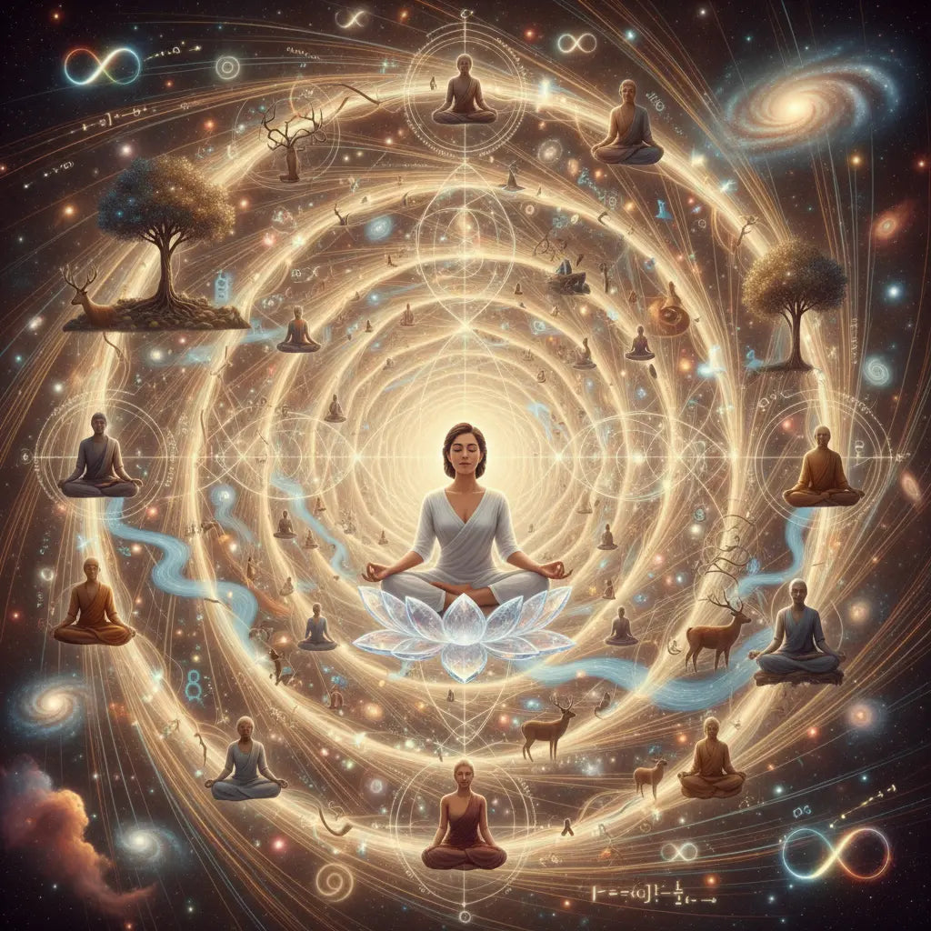 Quantum Entanglement Sacred Connection meditation scene