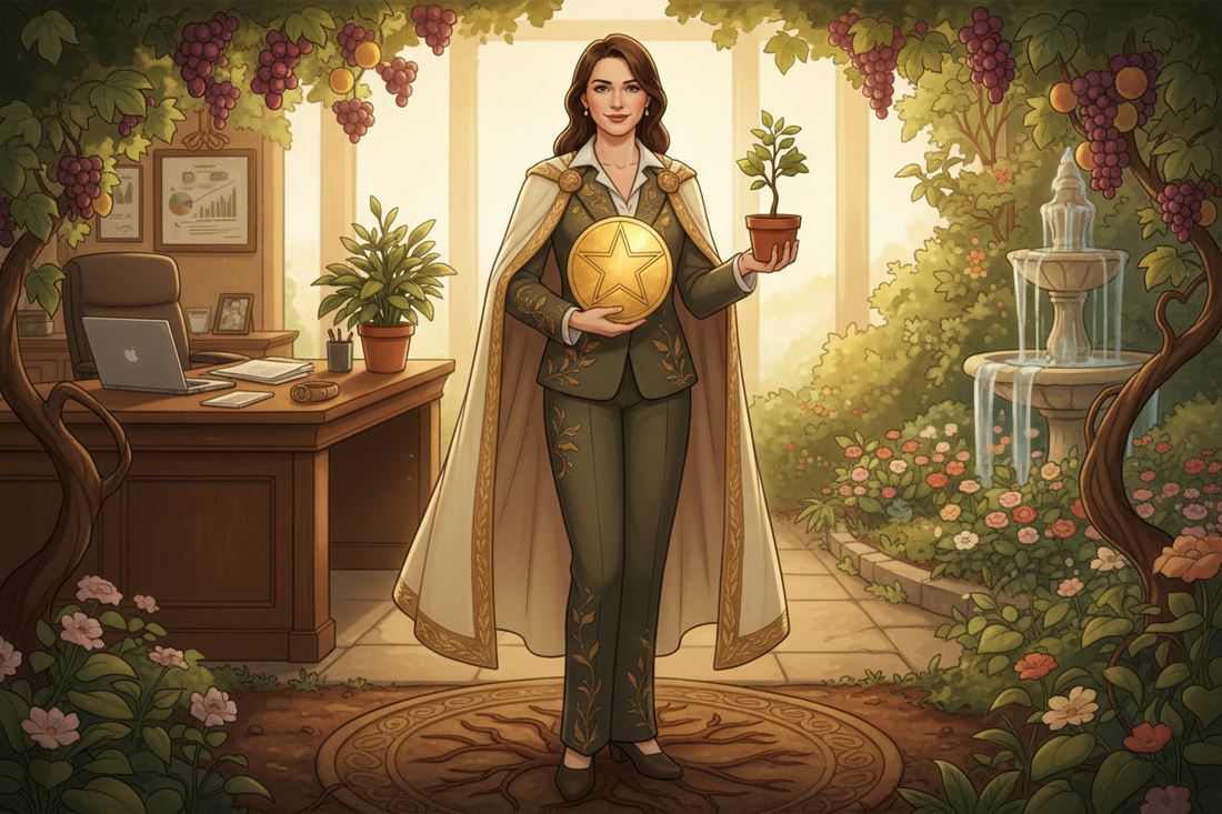 Queen of Pentacles in Career Readings: Practical Success & Abundance