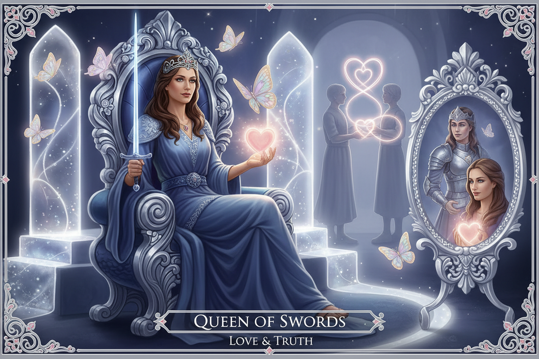 Queen of Swords in Love Readings: Honest Communication & Emotional Maturity