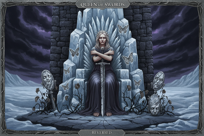 Queen of Swords Reversed: Bitterness & Emotional Coldness
