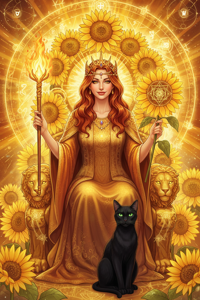 Queen of Wands (Light Path): Tarot Card Meaning, Ritual & Meditation Nicole's ritual universe