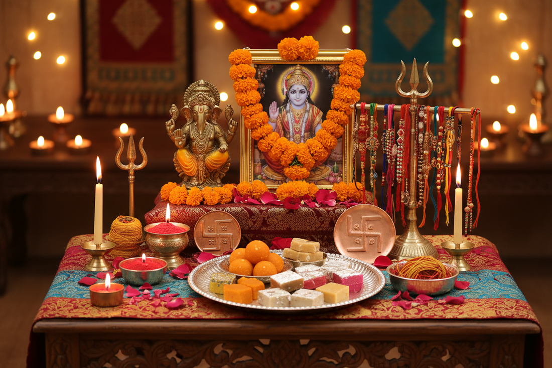 Raksha Bandhan Altar: Sacred Threads, Sweets, and Protection Symbols - Nicole's ritual universe