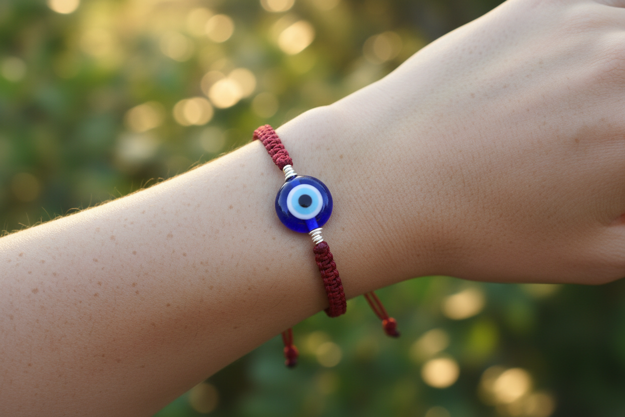 Jewel String Evil Eye + Red String Bracelet | Kabbalistic Protection Guide – Nicole ...