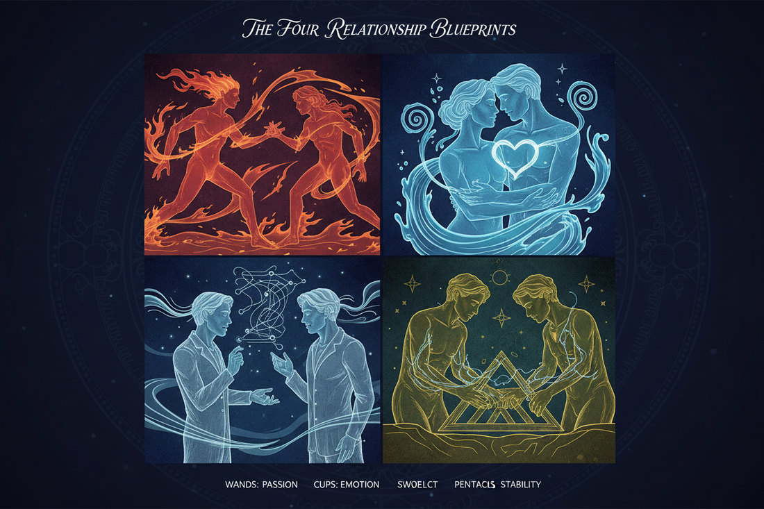 Relationship Patterns in the Minor Arcana — How Each Suit Creates Different Partnership Dynamics - Nicole's ritual universe
