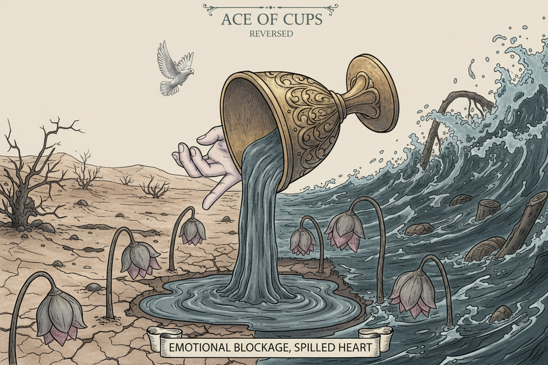 Ace of Cups Reversed: Emotional Blockage or Overwhelming Flood - Nicole's ritual universe