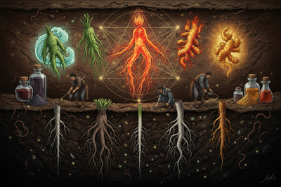 Root Magic: Ginseng, Mandrake, and Power Roots Worldwide - Subterranean Botanicals & Cross-Cultural Root Medicine