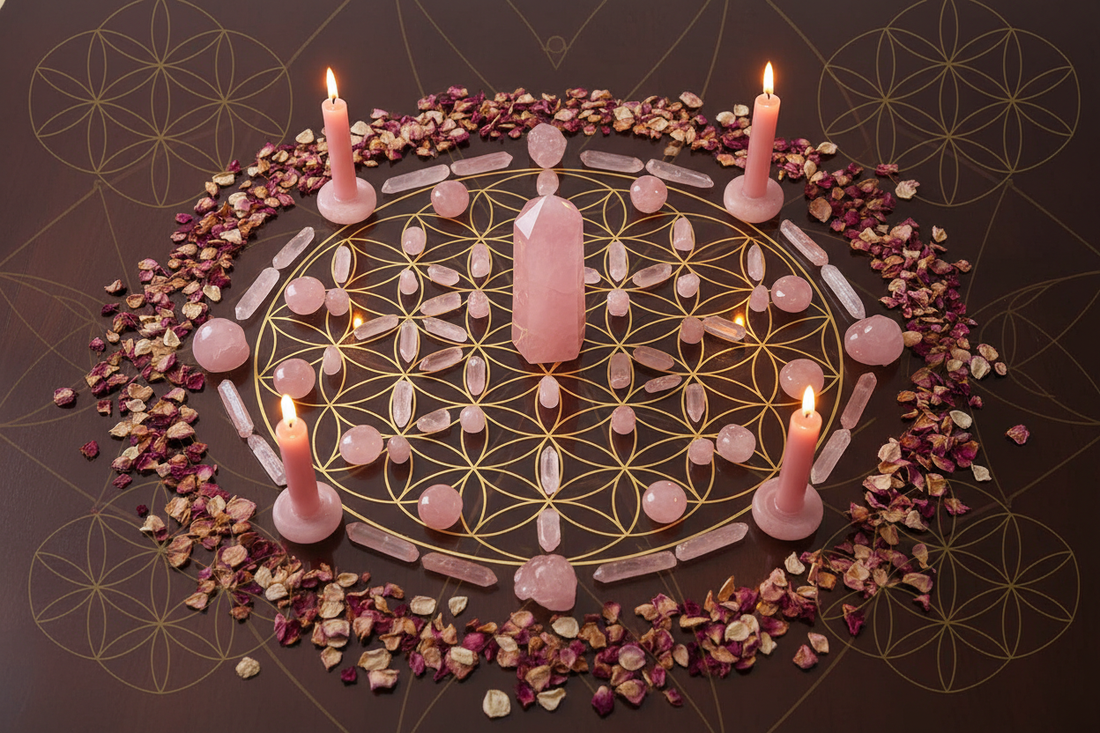 Rose Quartz Love Grid: Sacred Geometry for Romance