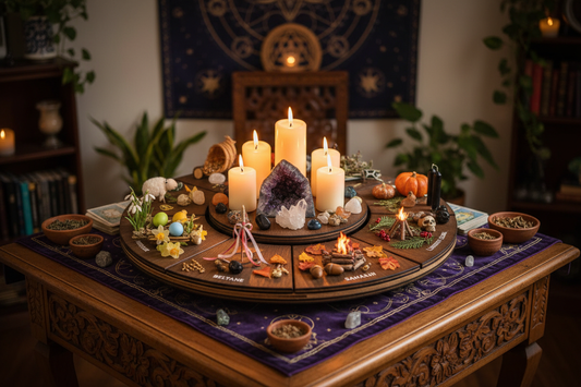 How to Make a Rotating Seasonal Altar Wheel: Wheel of the Year Sacred Space
