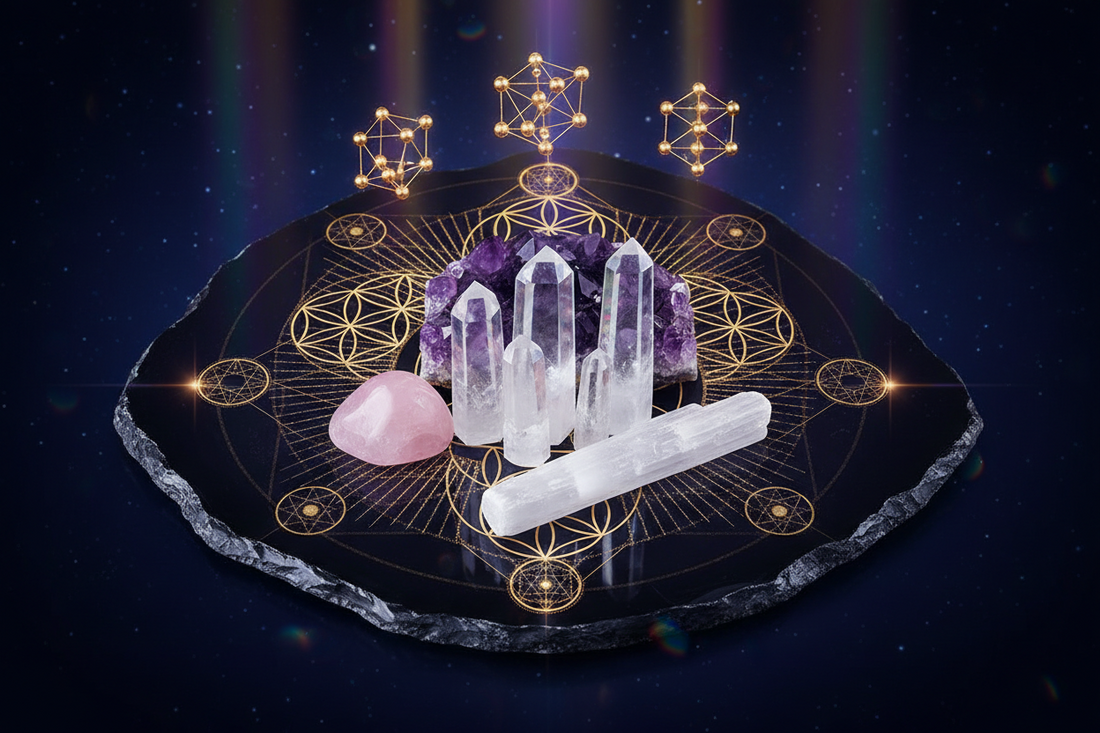 Sacred Geometry and Crystals: The Complete Guide to Crystal Lattices, Geometric Properties, and Healing Applications