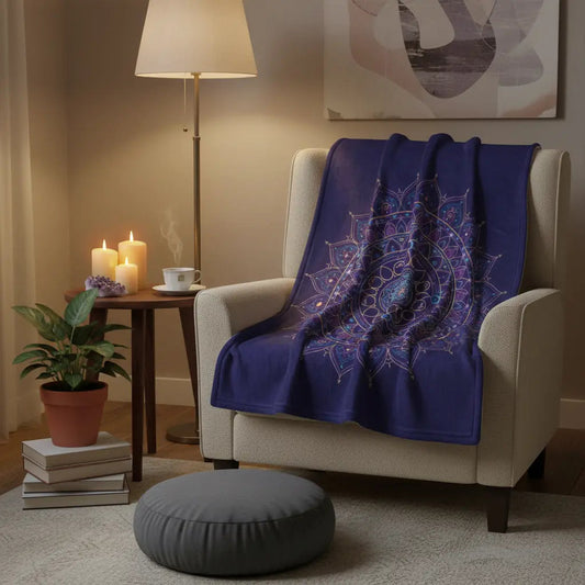 Sacred Space Throw Blanket in a cozy sanctuary corner