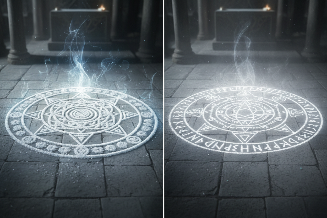 Chalk Ritual Salt Circle vs Chalk Circle: Casting Methods | Protection vs Visibility ...