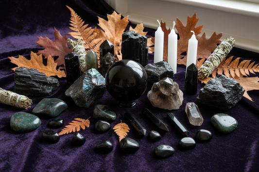 Samhain Crystals: Obsidian, Onyx & Smoky Quartz