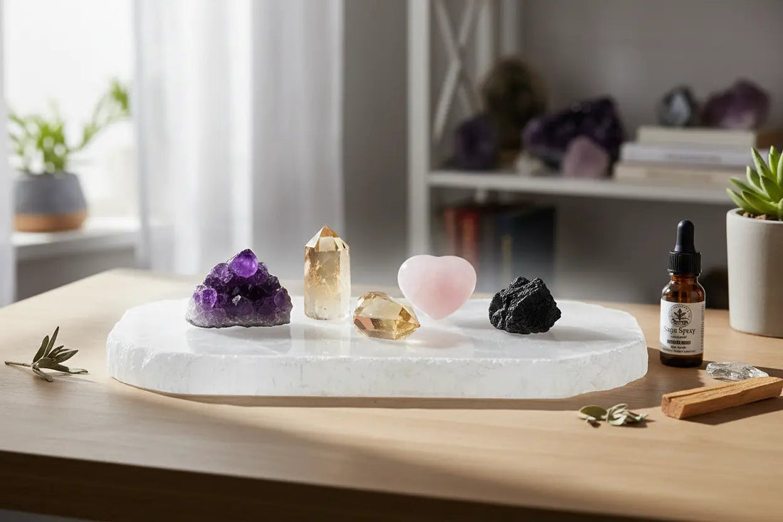 Selenite Charging Plate: How to Cleanse Crystals Correctly - Nicole's ritual universe