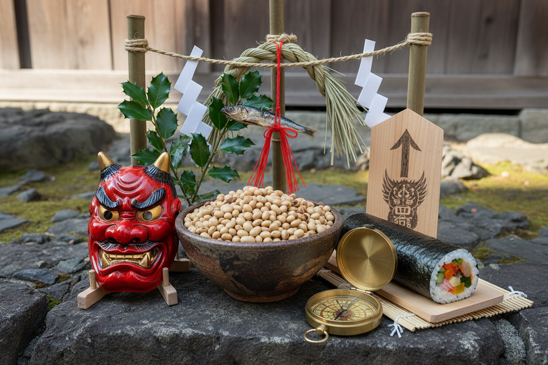 Setsubun Altar: Soybeans, Oni Masks, and Purification Symbols - Nicole's ritual universe