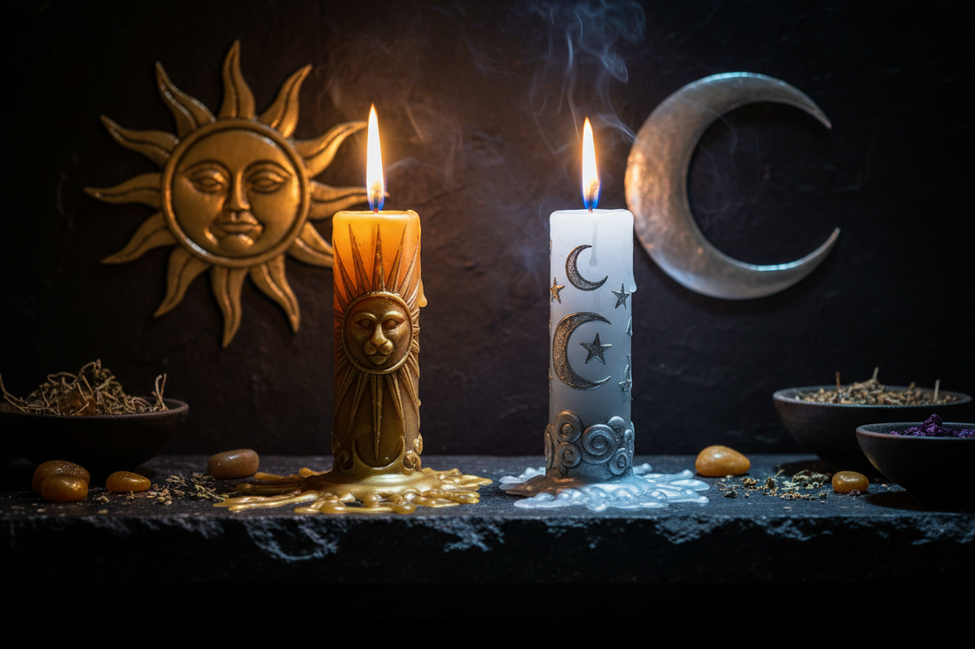 Silver vs Gold Candles: Sun and Moon, Action and Reflection