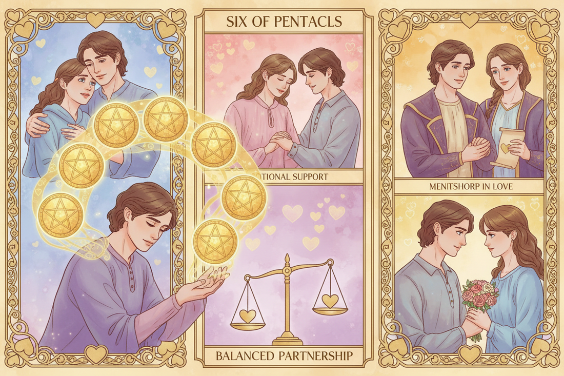 Six of Pentacles in Love Readings: Balanced Give & Take - Nicole's ritual universe