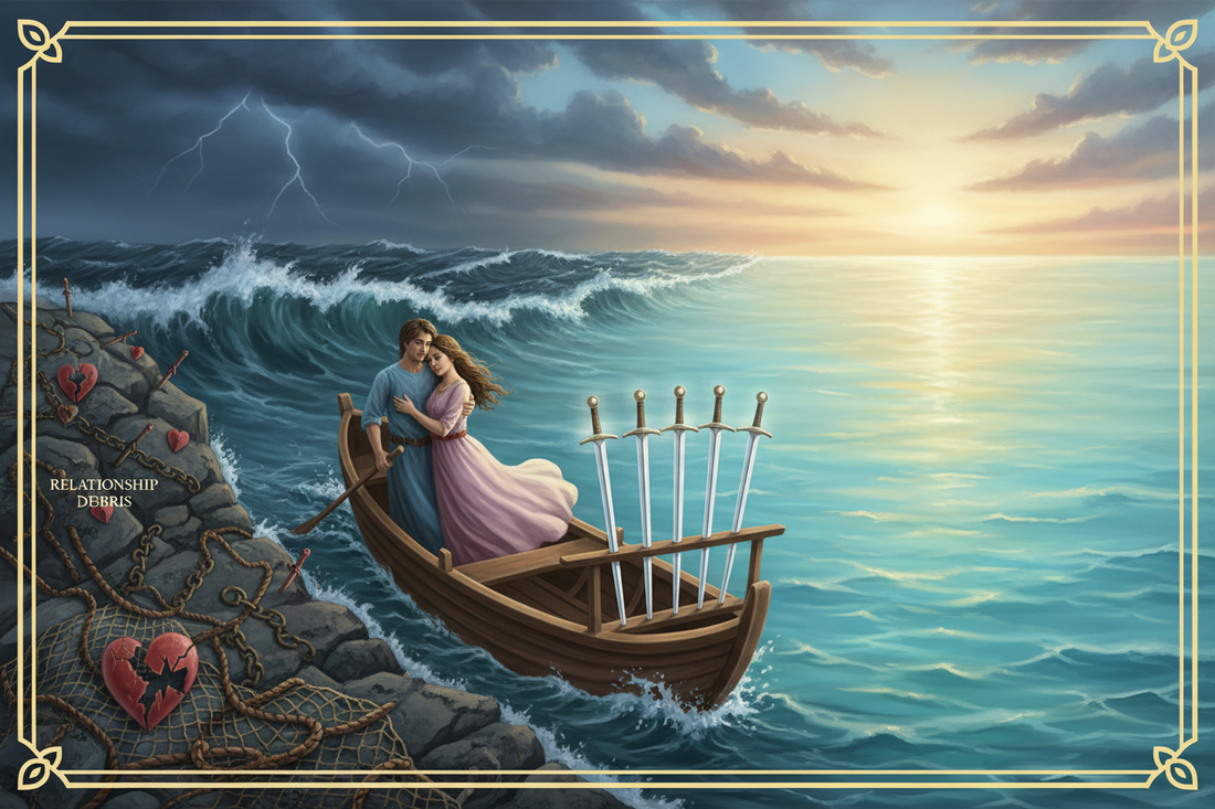 Six of Swords in Love Readings: Healing, Moving On & New Beginnings - Nicole's ritual universe