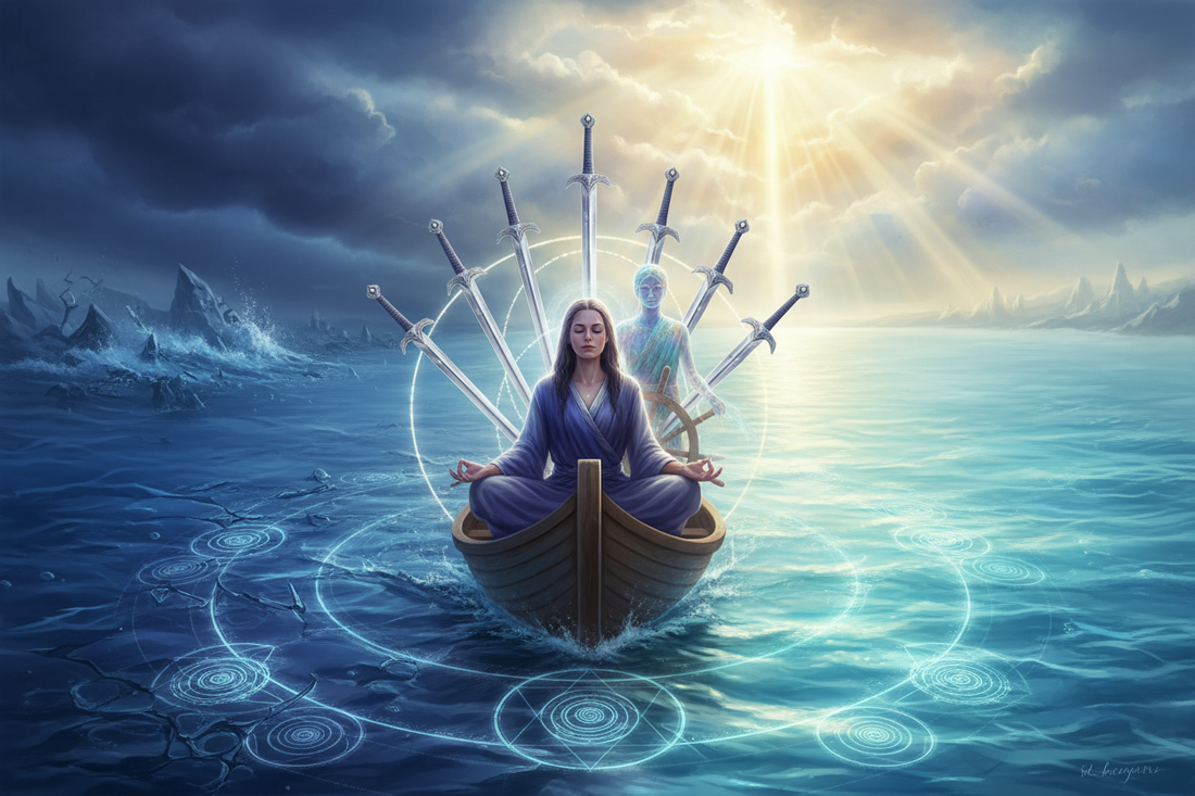 Six of Swords Spiritual Meaning: Dark Night of Soul, Transition & Spiritual Rebirth - Nicole's ritual universe