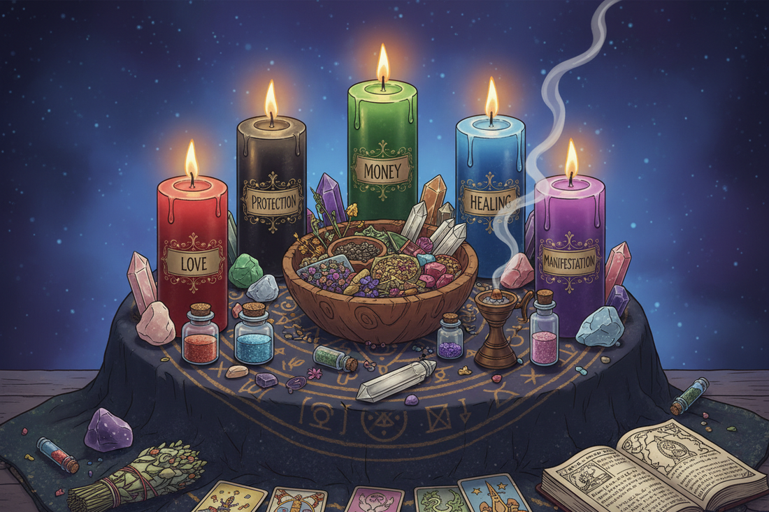 Spell Candles Rituals Love Money Protection Healing