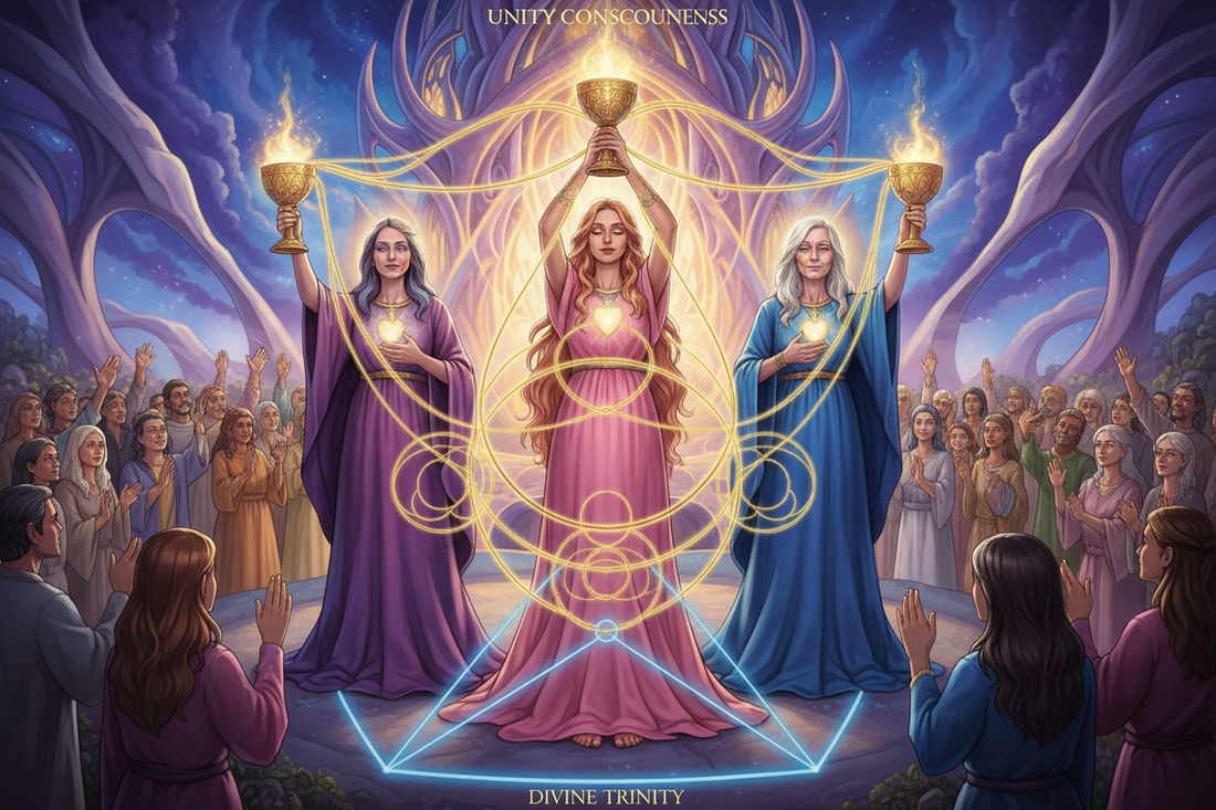 Three of Cups Spiritual Meaning: Sacred Circle & Divine Feminine Trinity - Nicole's ritual universe