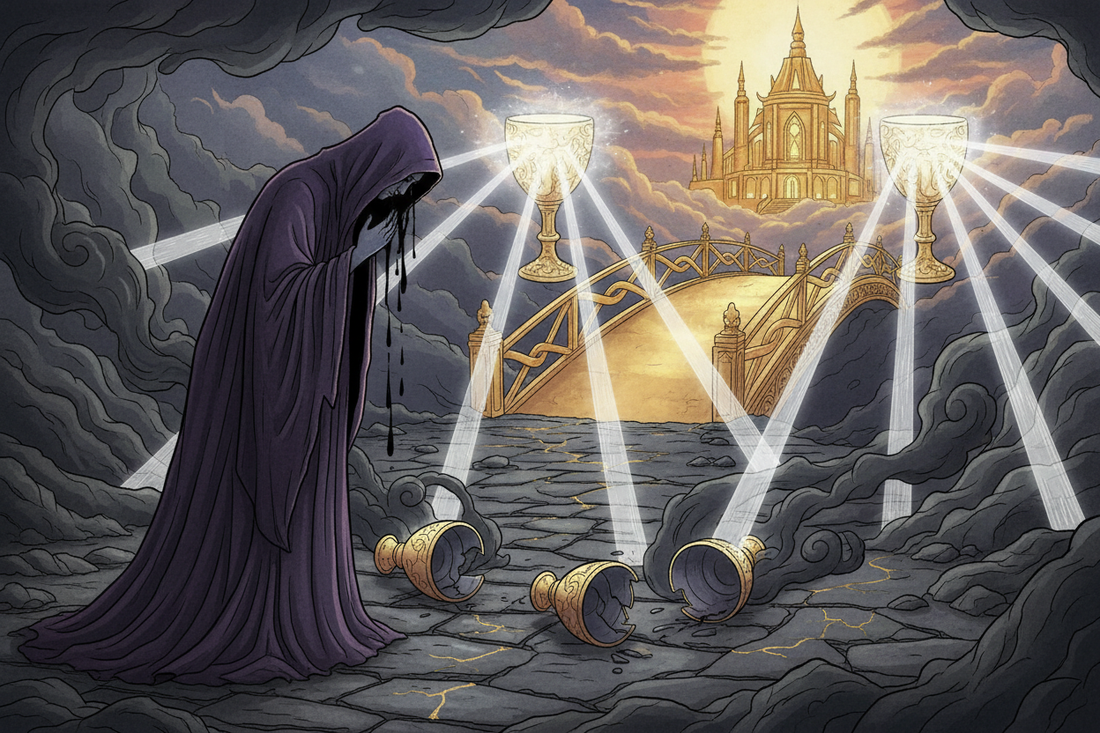 Five of Cups Spiritual Meaning: Dark Night, Loss of Faith & Divine Grace - Nicole's ritual universe