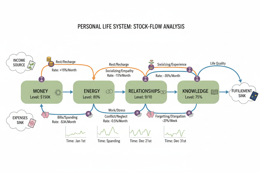 Stock-Flow Diagrams for Life Decisions