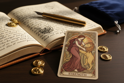 Strength Tarot Journal Prompts: 30 Days of Courage