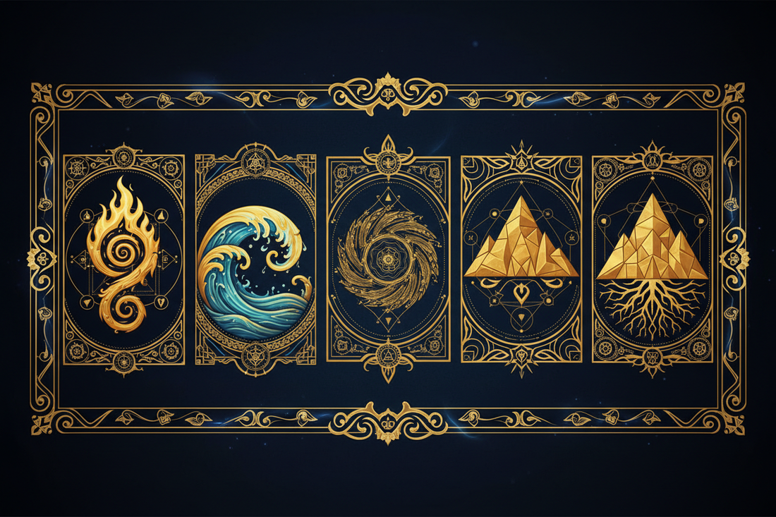 Tarot + Elements: Fire, Water, Air, Earth