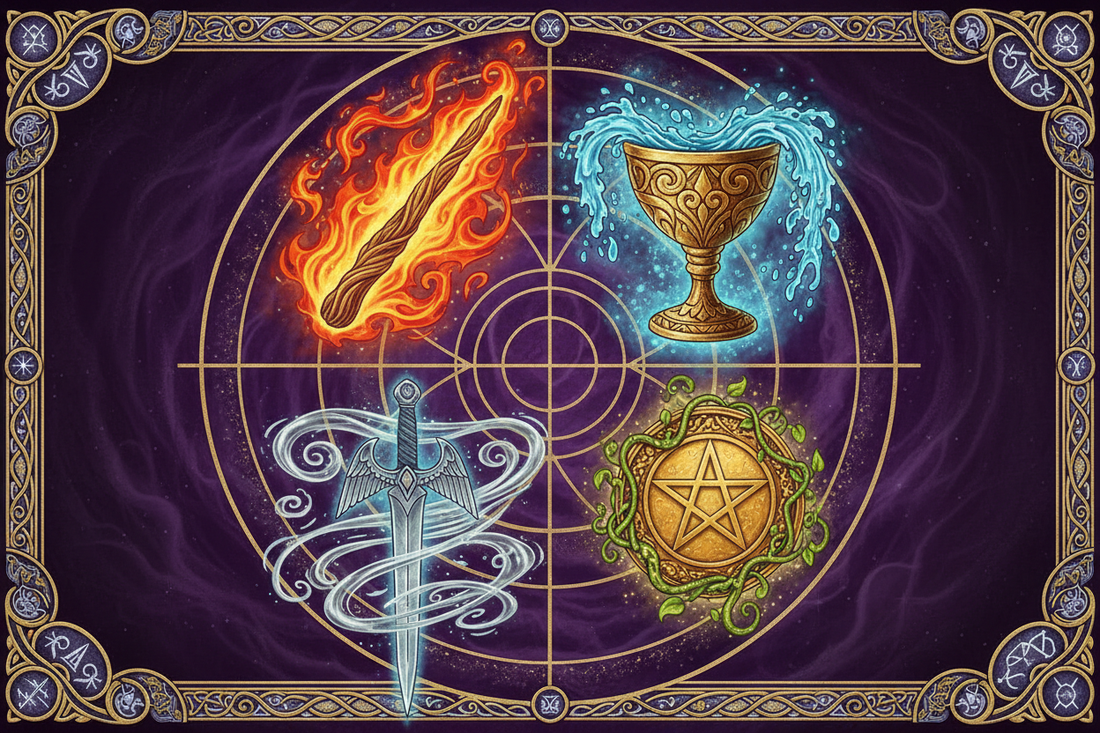 Tarot Suit Symbols: Wands, Cups, Swords, Pentacles in Occult Practice