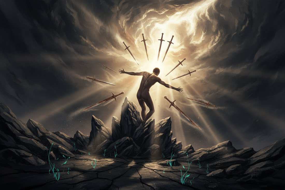 Ten of Swords Reversed: Rising from Rock Bottom, Recovery & New Beginning