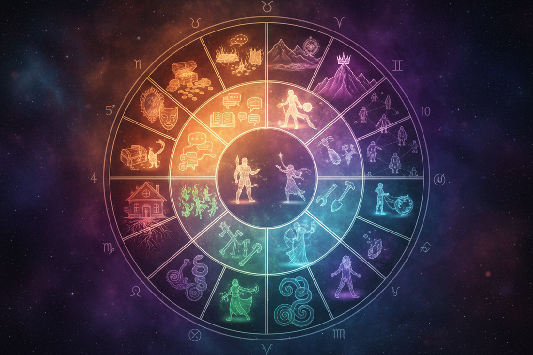 The 12 Houses as Psychological Theaters: Where Your Archetypes Perform - Nicole's ritual universe