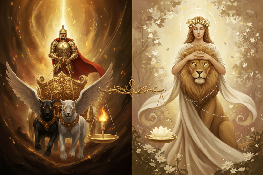 The Chariot + The Strength Card: Power vs Force
