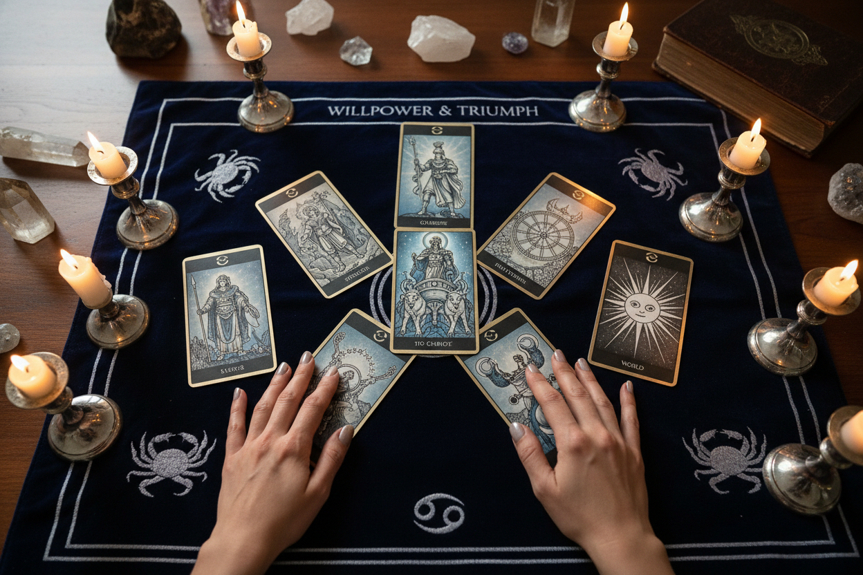The Chariot Tarot Spread: Custom 7-Card Layout for Victory | Step-by ...