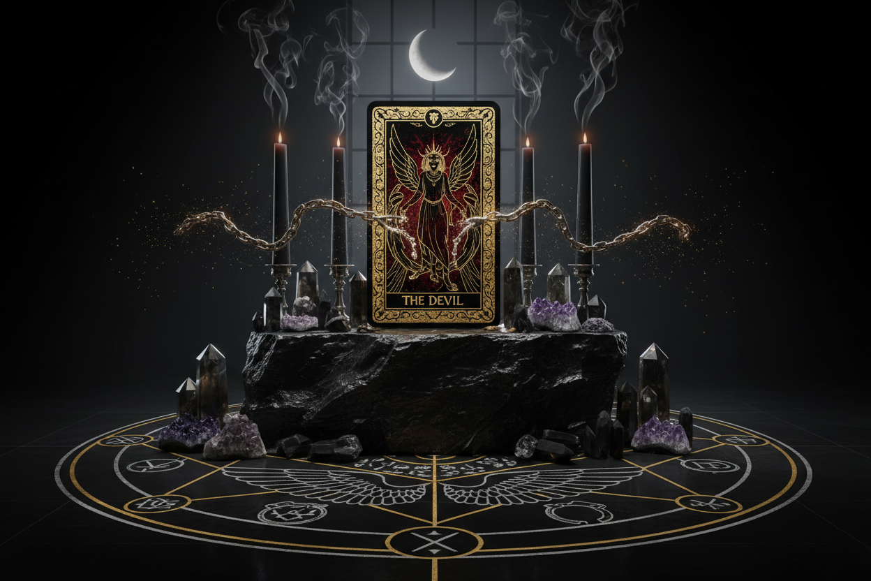 The Rtitual The Devil Tarot Ritual: New Moon Manifestation Through Breaking Chains ...