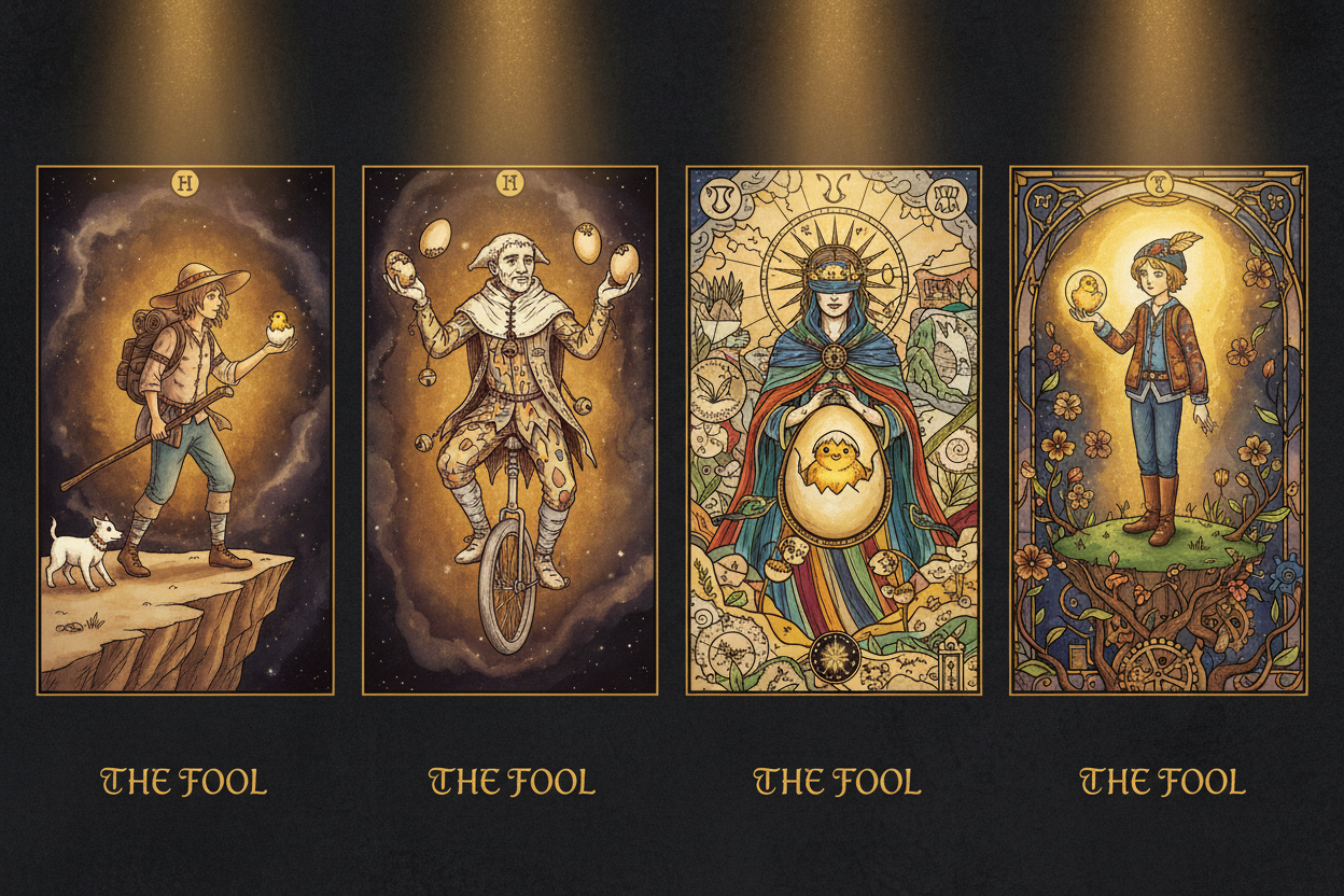 The Fool Tarot Meaning Across All Four Traditions: RWS, Thoth ...