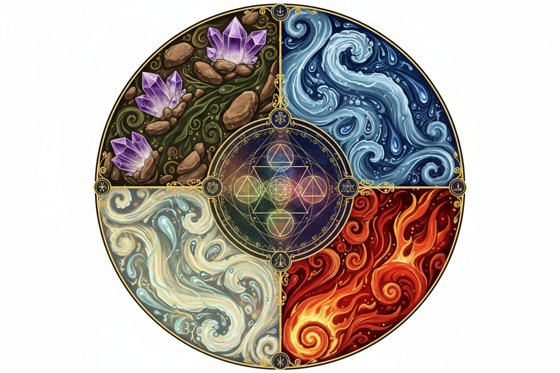 The Four Elements in Alchemy: Earth, Water, Air, Fire as Transformation Tools - Nicole's ritual universe