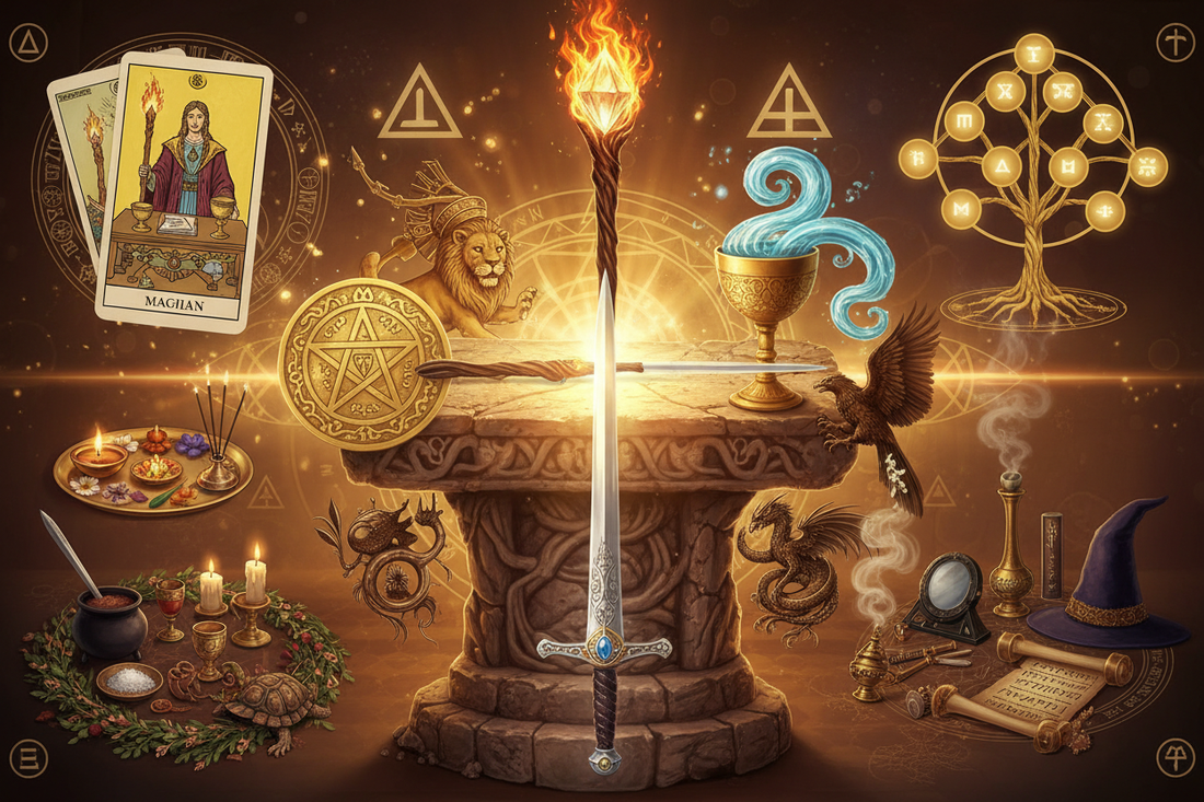 The Magician's Tools: Wand, Cup, Sword, Pentacle Across Magical Systems - Nicole's ritual universe