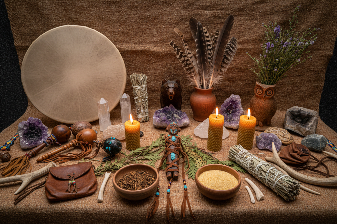 Shamanic Ritual Objects The Shamanic Altar: Tools, Rattles, Drums & Sacred Objects - Complete ...
