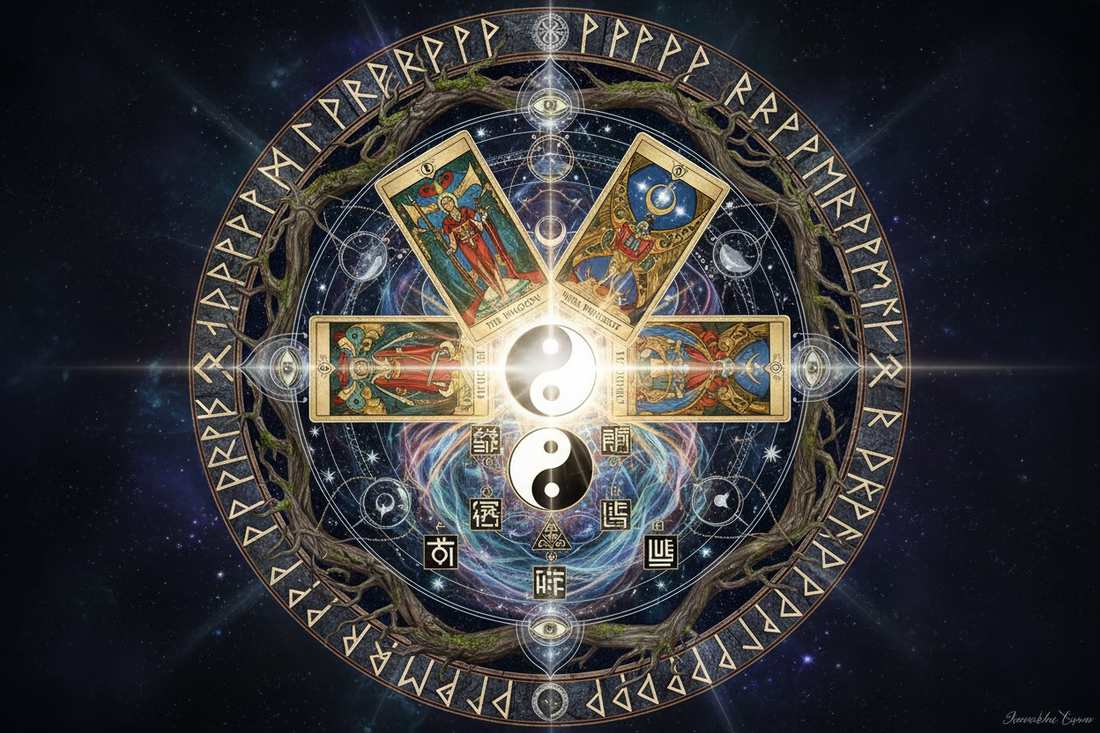 Runes + Tarot + I Ching: Three Divination Systems