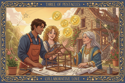 Three of Pentacles in Love Readings: Building Together