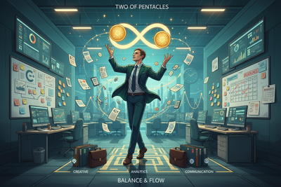 Two of Pentacles in Career Readings: Multitasking & Work-Life Balance