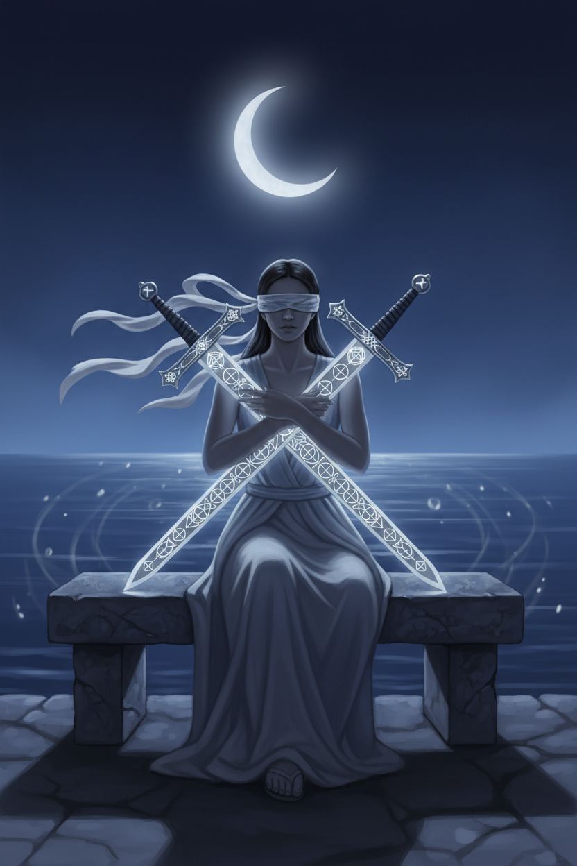 Two of Swords (Light Path): Tarot Card Meaning, Ritual & Meditation Nicole's ritual universe