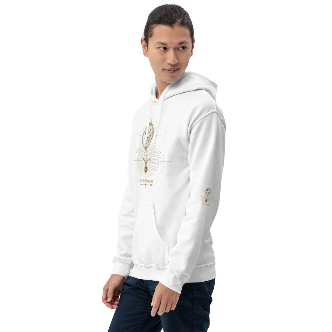 The Shadow Worker Unisex Hoodie White Left Front