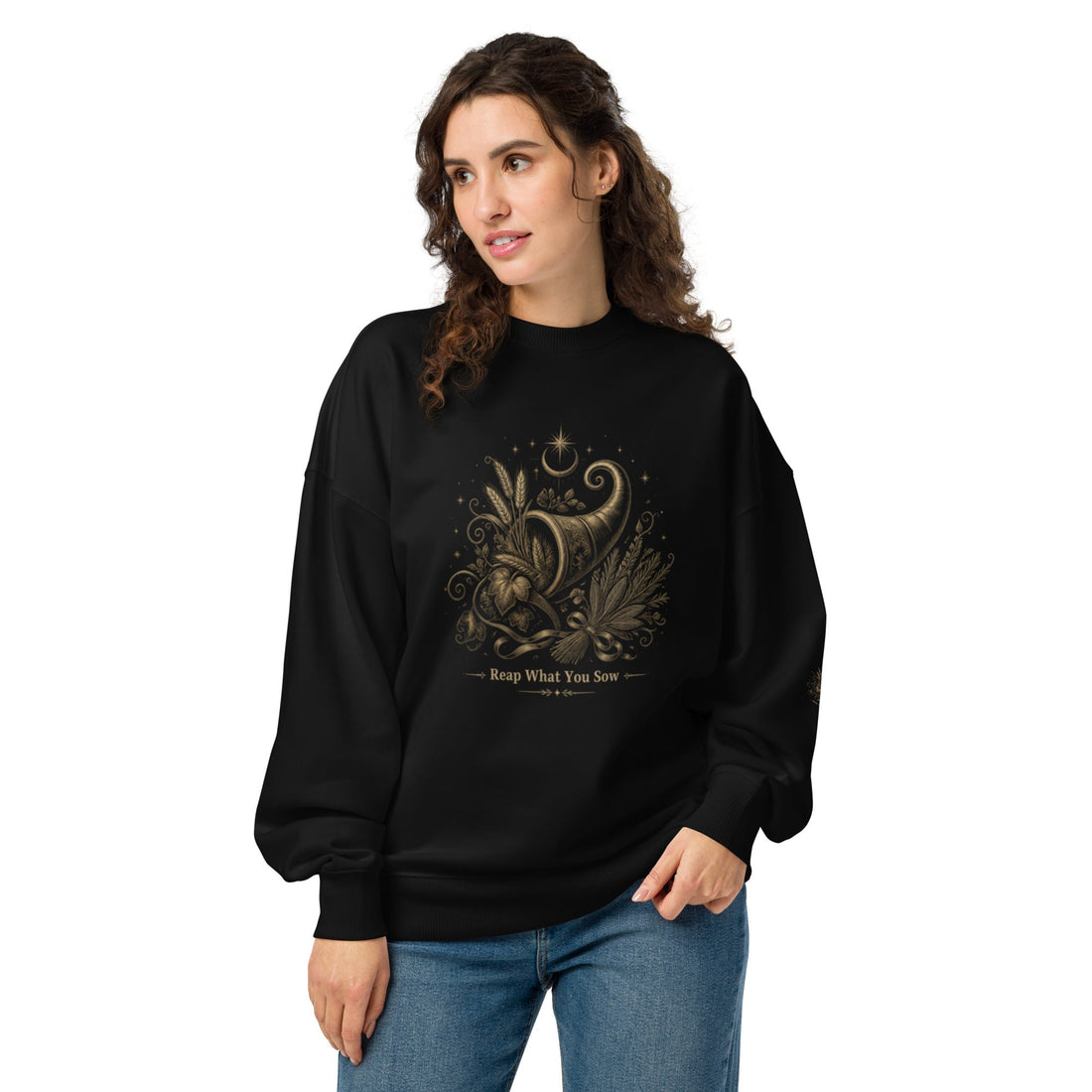 The Witch's Harvest Unisex organic oversized sweatshirt Black Front