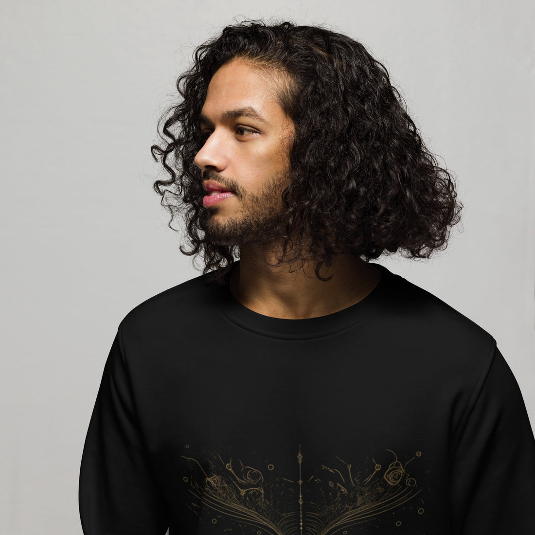 Internal Locus Unisex organic sweatshirt Black Front 2