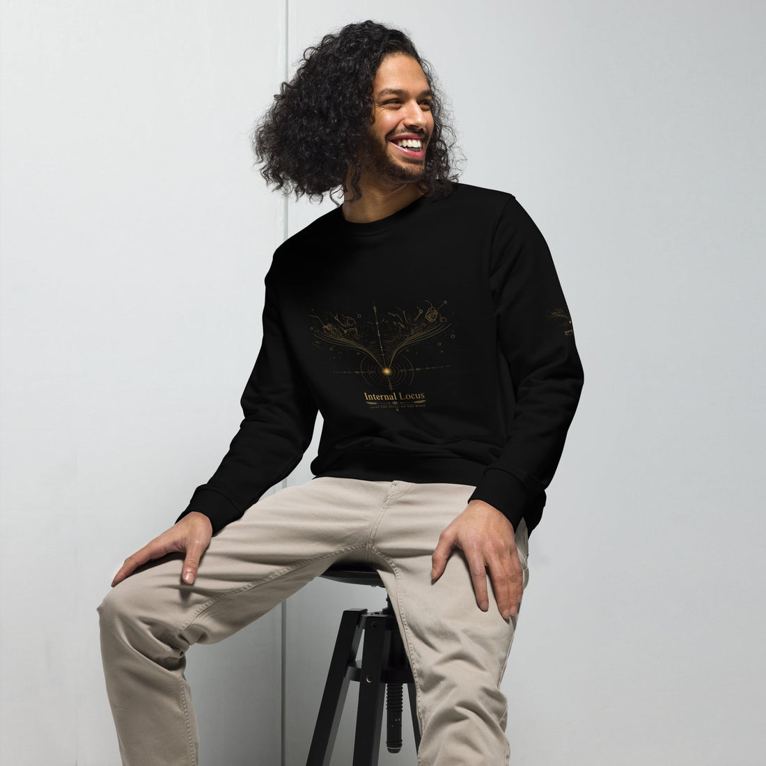 Internal Locus Unisex organic sweatshirt Black Front