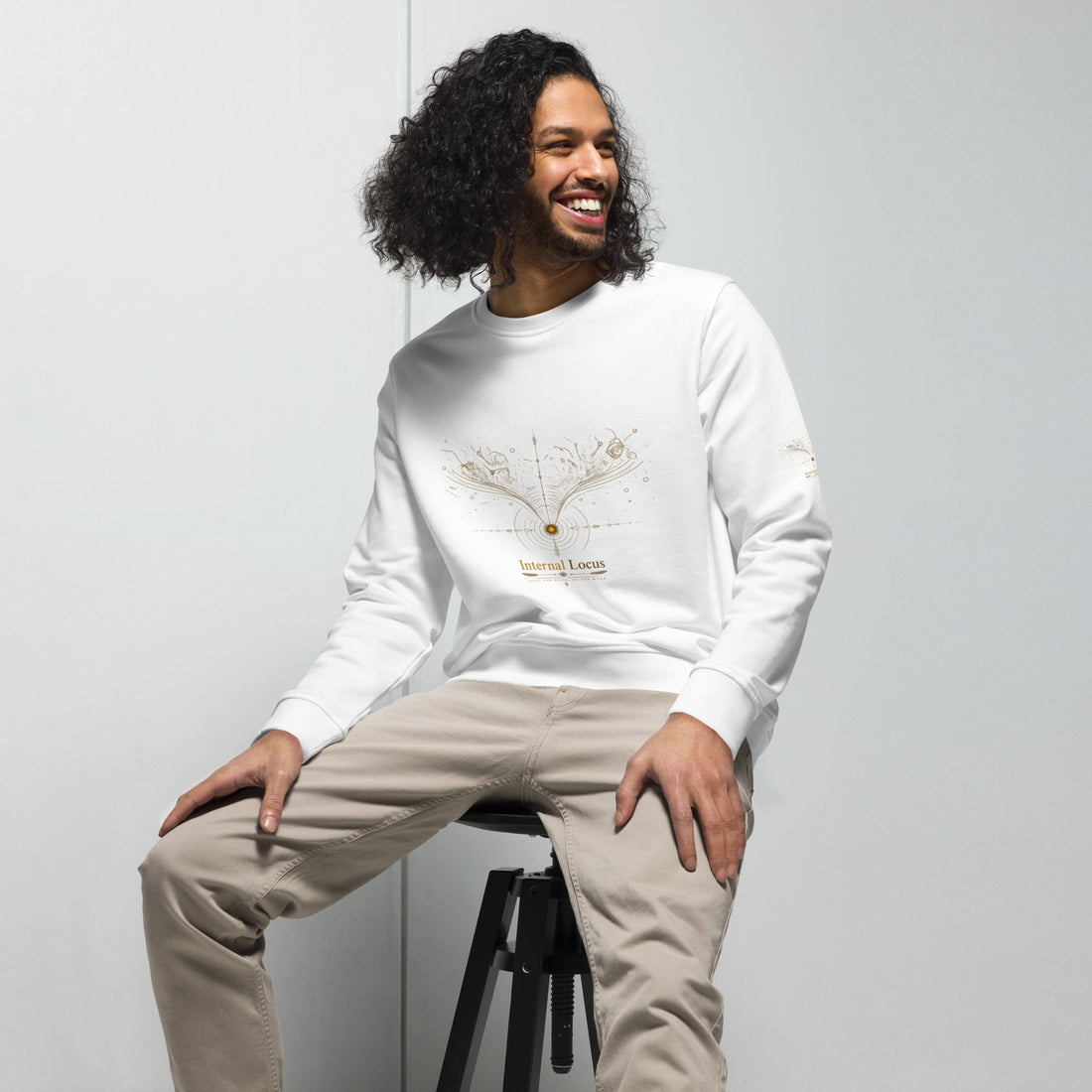 Internal Locus Unisex organic sweatshirt White Front