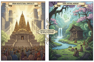 Urban vs Rural: City Temples vs Nature Shrines