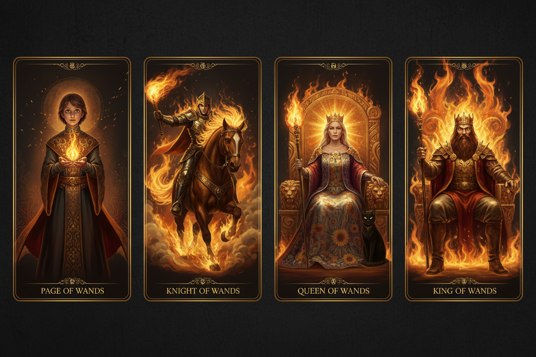 Wands Court Cards — Developmental Stages of Creative Mastery