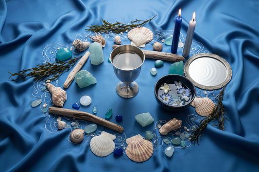 Water Element Altar: Crystals, Shells, Moon Water & Intuition Ritual